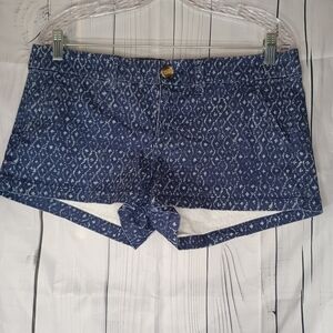 American Eagle Outfitters Stretch Shortie Blue Patterned Boho Casual Shorts